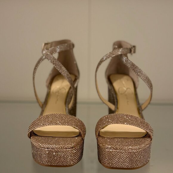 Sparkle Wedge Holiday Sandal Jessica Simpson 7.5 NWT - Picture 4 of 10